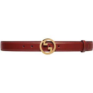 Gucci Women’s Ciny Lux Calfskin W3cm Belt Blondie Red 110cm 690557